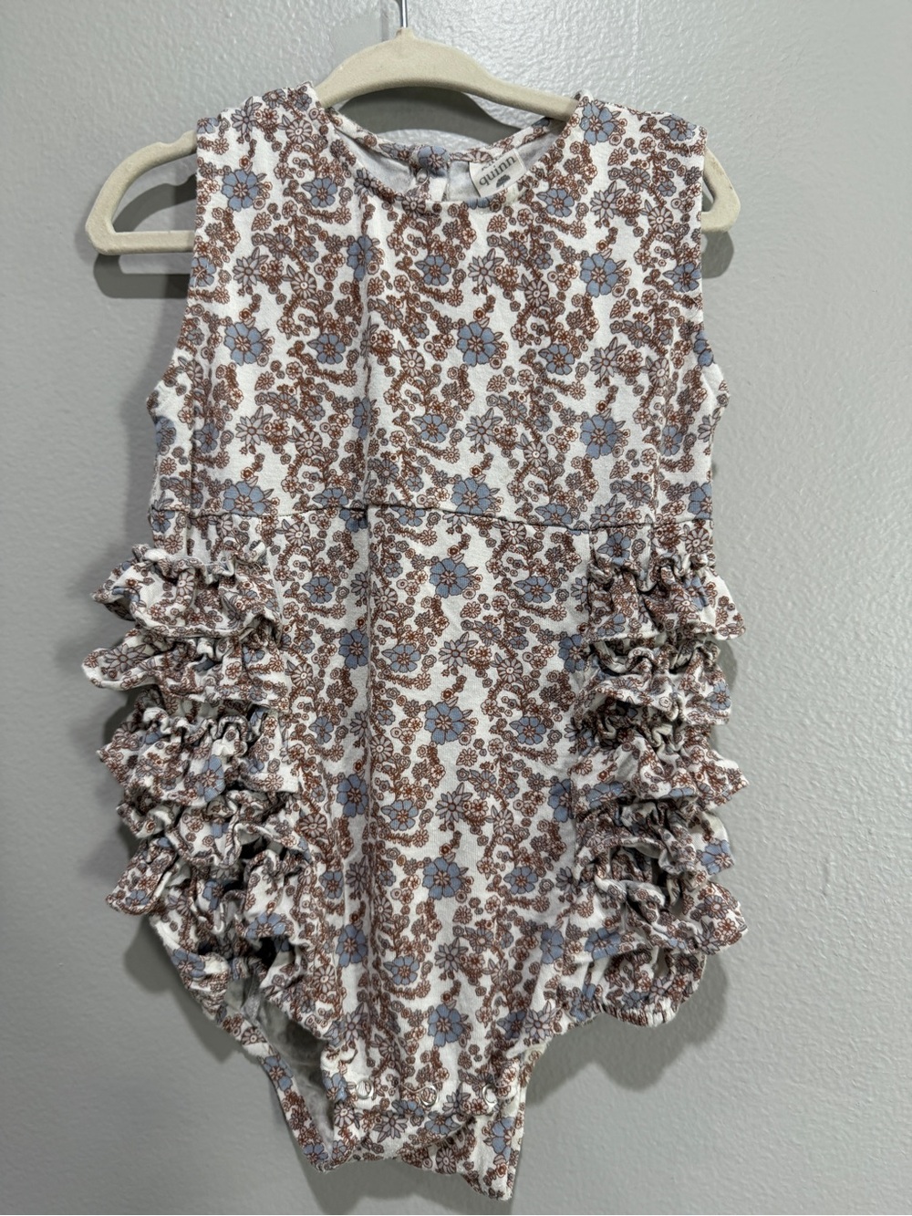 Kate Quinn Floral Ruffle Bubble Romper 2T